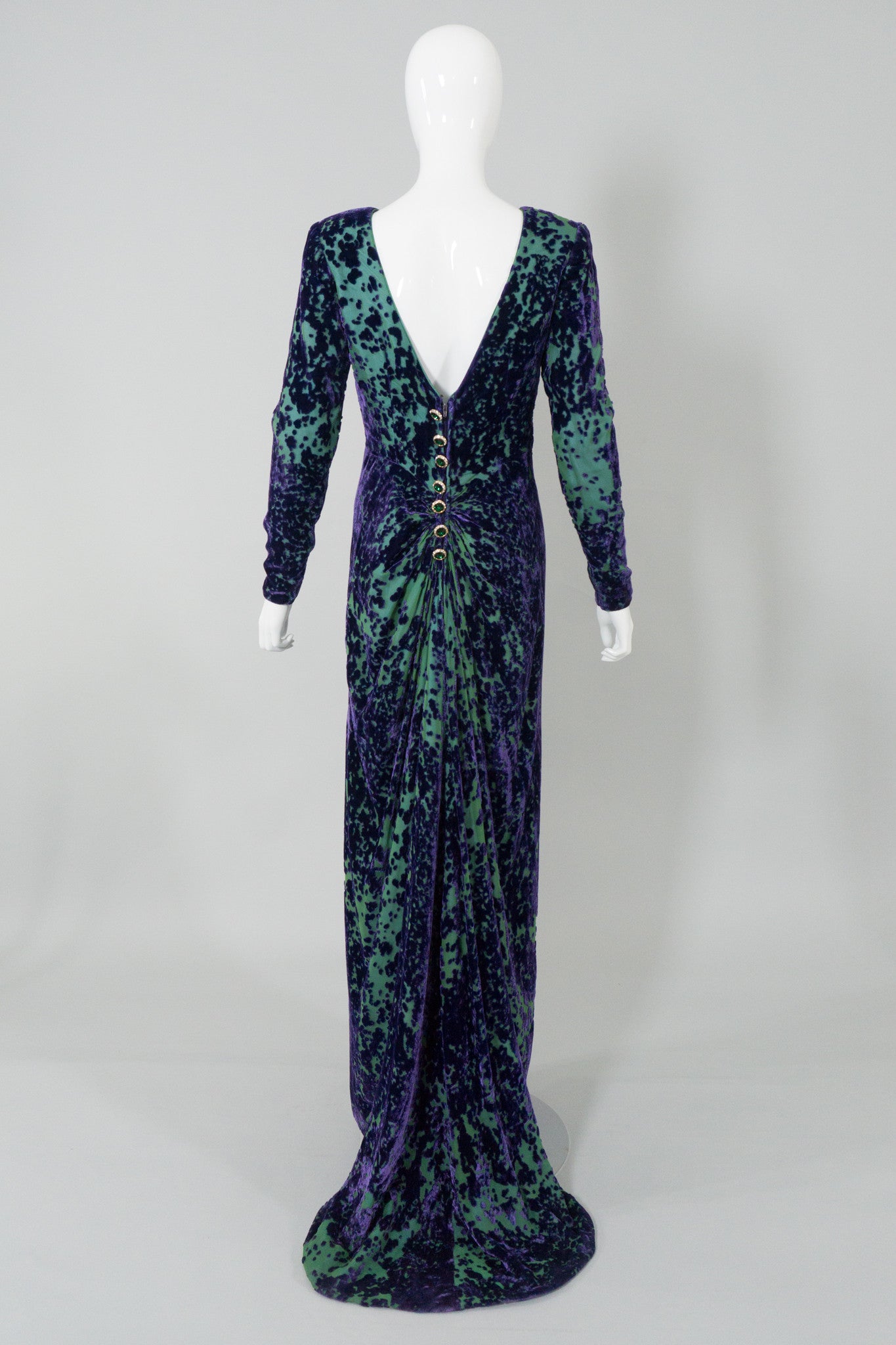 Michael Casey Vintage Velvet Burnout Gown