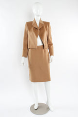 Vintage Michael Kors Camel Cashmere Jacket & Skirt Set mannequin front @ Recess LA