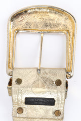 Vintage Michael Morrison MX Crystal Stone Studded Leather Belt back buckle  @ Recess LA