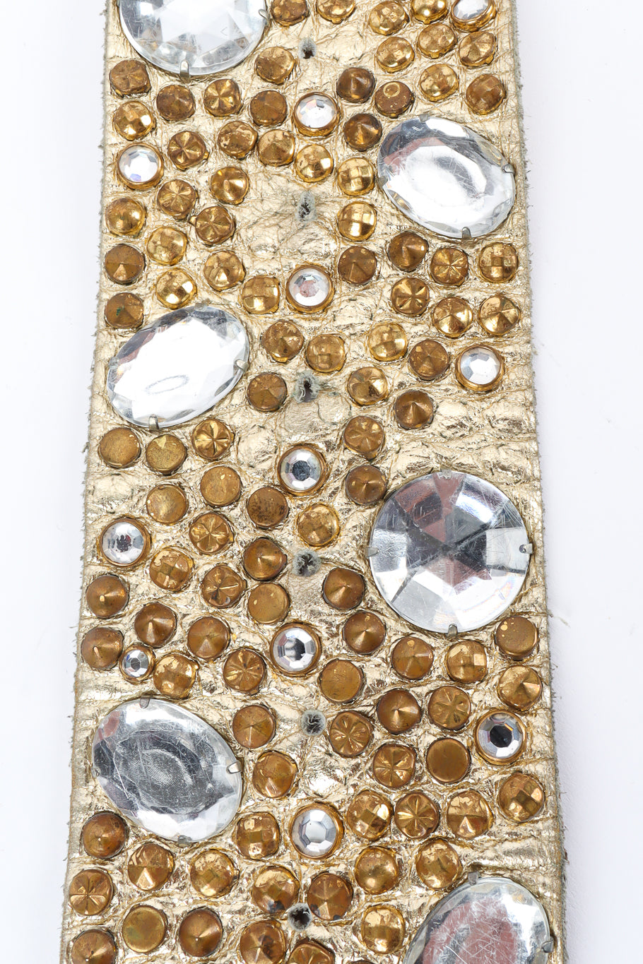 Vintage Michael Morrison MX Crystal Stone Studded Leather Belt stone/studs @ Recess LA