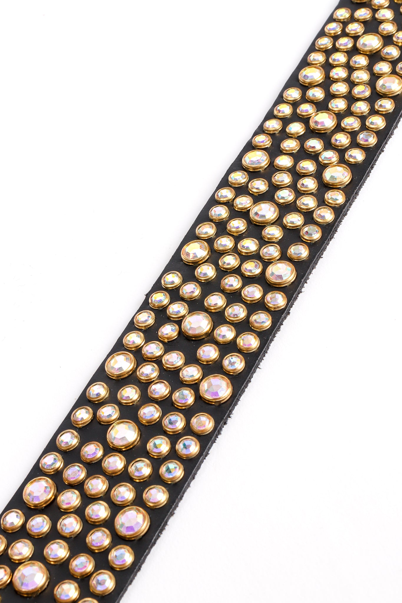 Vintage Michael Morrison Sparkling Crystal Rhinestone Studded Belt detail at Recess Los Angeles