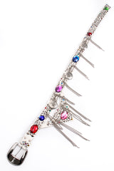 Vintage Michael Morrison Studded Jeweled Ball Chain Fringe Belt flat at Recess Los Angeles