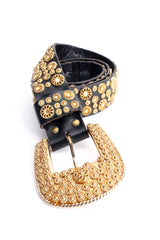 Vintage Michael Morrison Floral Filigree-Studded Belt @ Recess LA