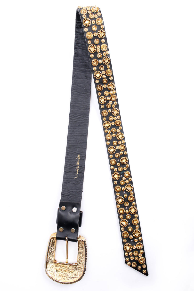 Vintage Michael Morrison Floral Filigree-Studded Belt flat lay @ Recess LA