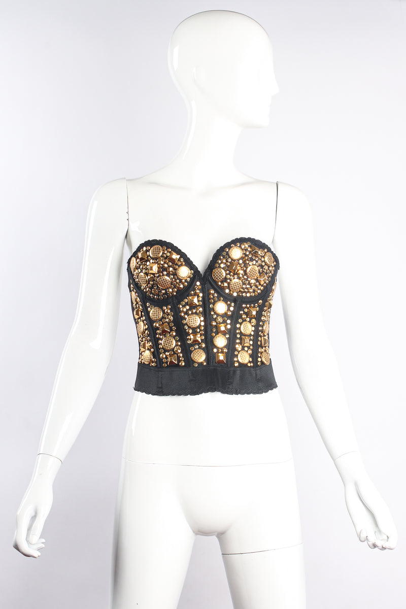 Vintage Michael Morrison Madonna Studded Bustier Top on mannequin front at Recess Los Angeles