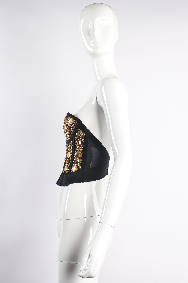 Vintage Michael Morrison Madonna Studded Bustier Top on mannequin side at Recess Los Angeles