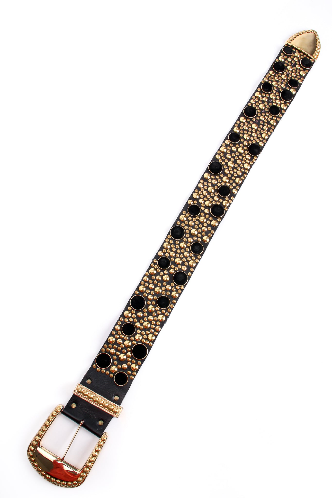 Vintage Michael Morrison Wide Velvet Studded Leather Belt at Recess Los Angeles