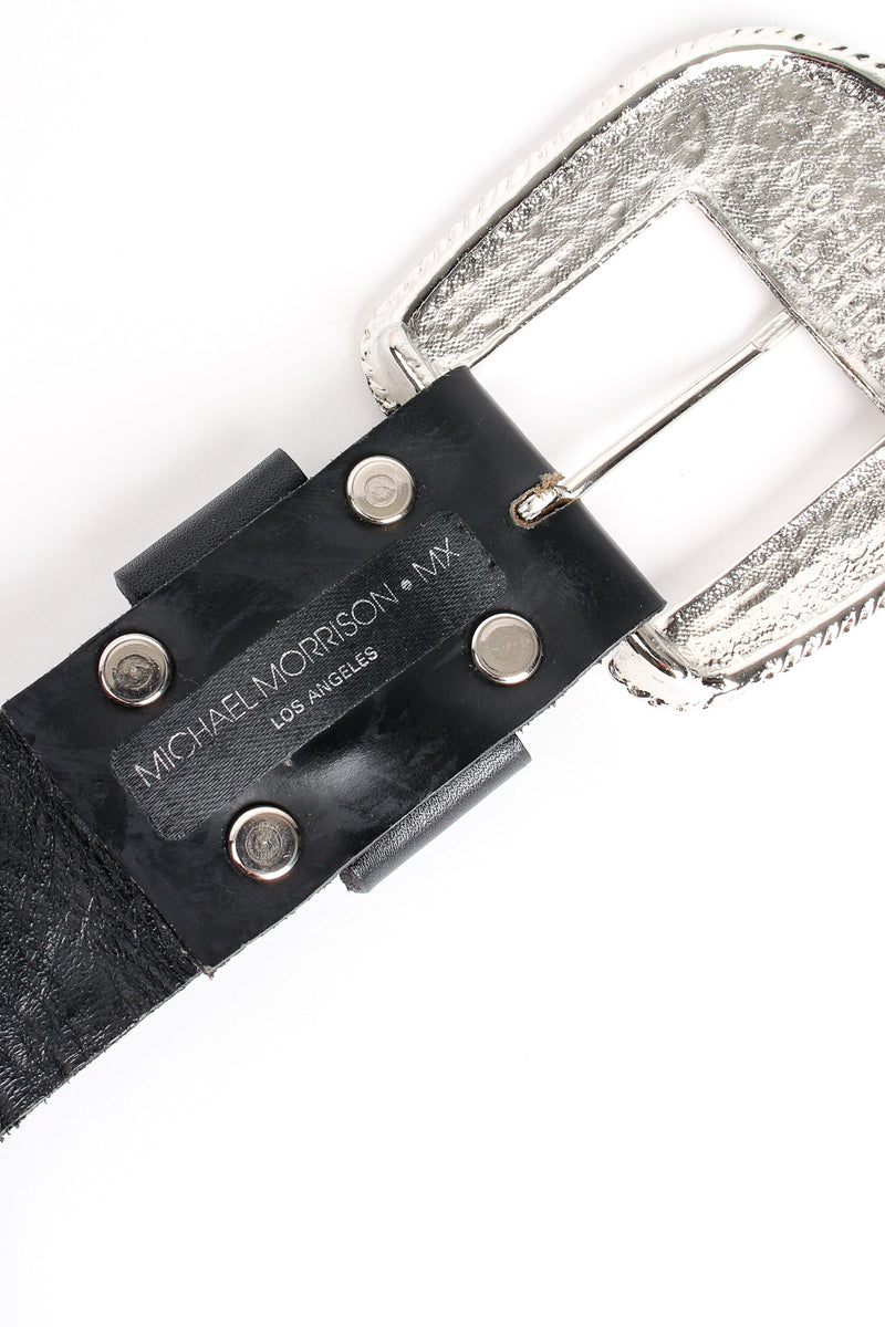 Vintage Michael Morrison Studded Chain Fringe Belt label at Recess Los Angeles