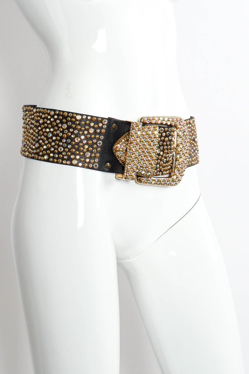 Vintage Michael Morrison Thousand Shimmer Leather Belt mannequin angle @ Recess LA