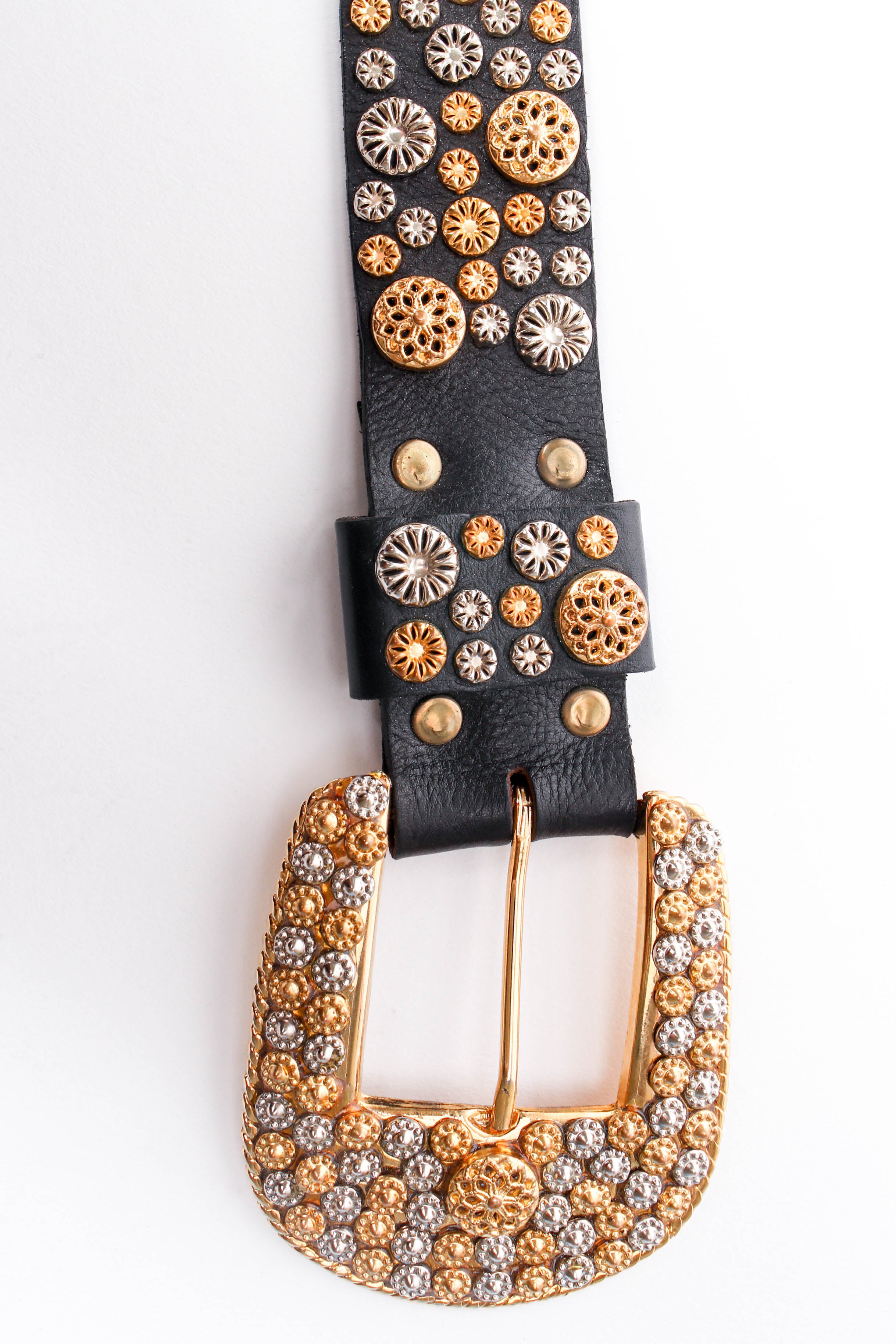 Vintage Michael Morrison Intricate Filigree-Studded Belt buckle crop at Recess Los Angeles