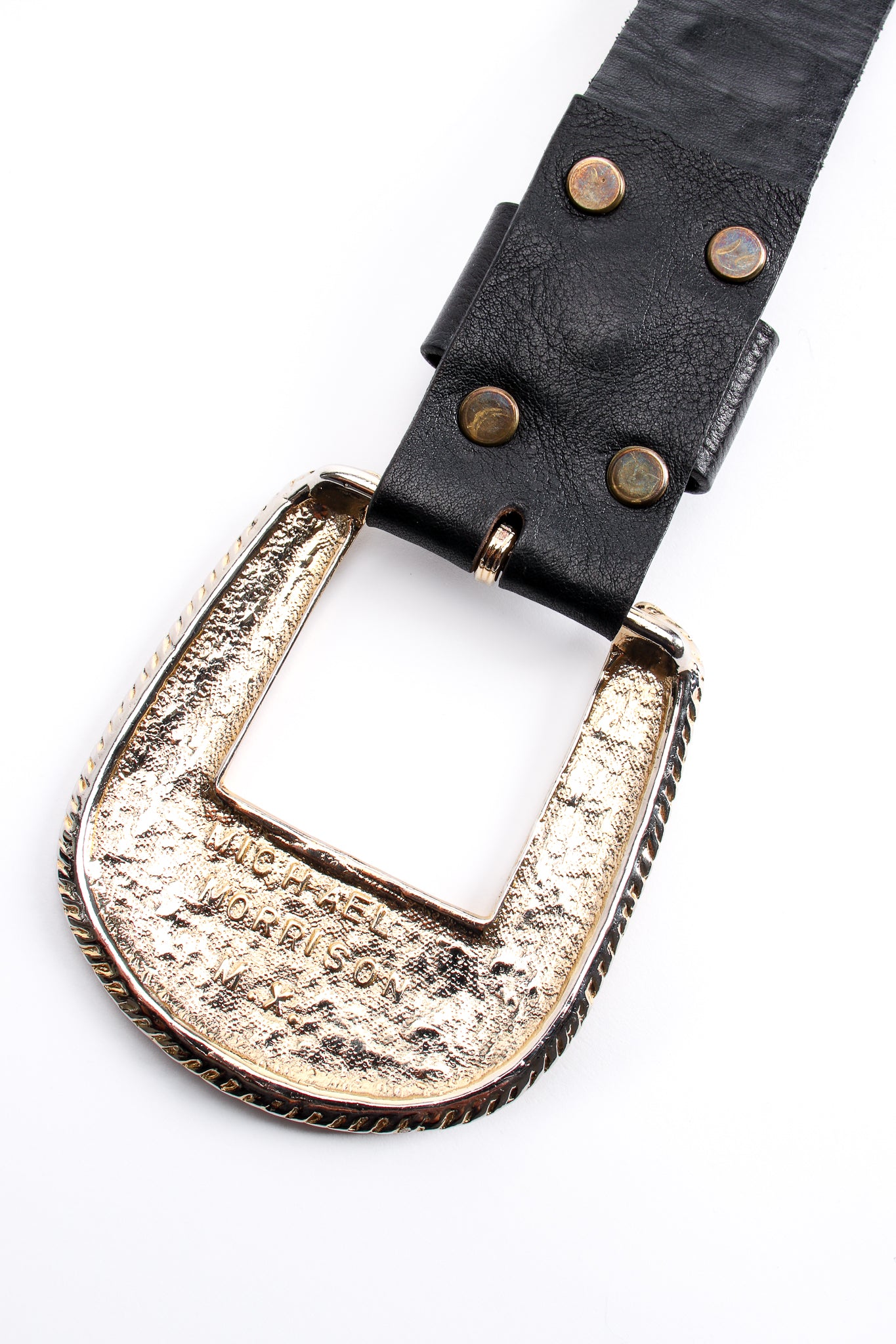 Vintage Michael Morrison Dome Studded Belt signature stamp at Recess Los Angeles