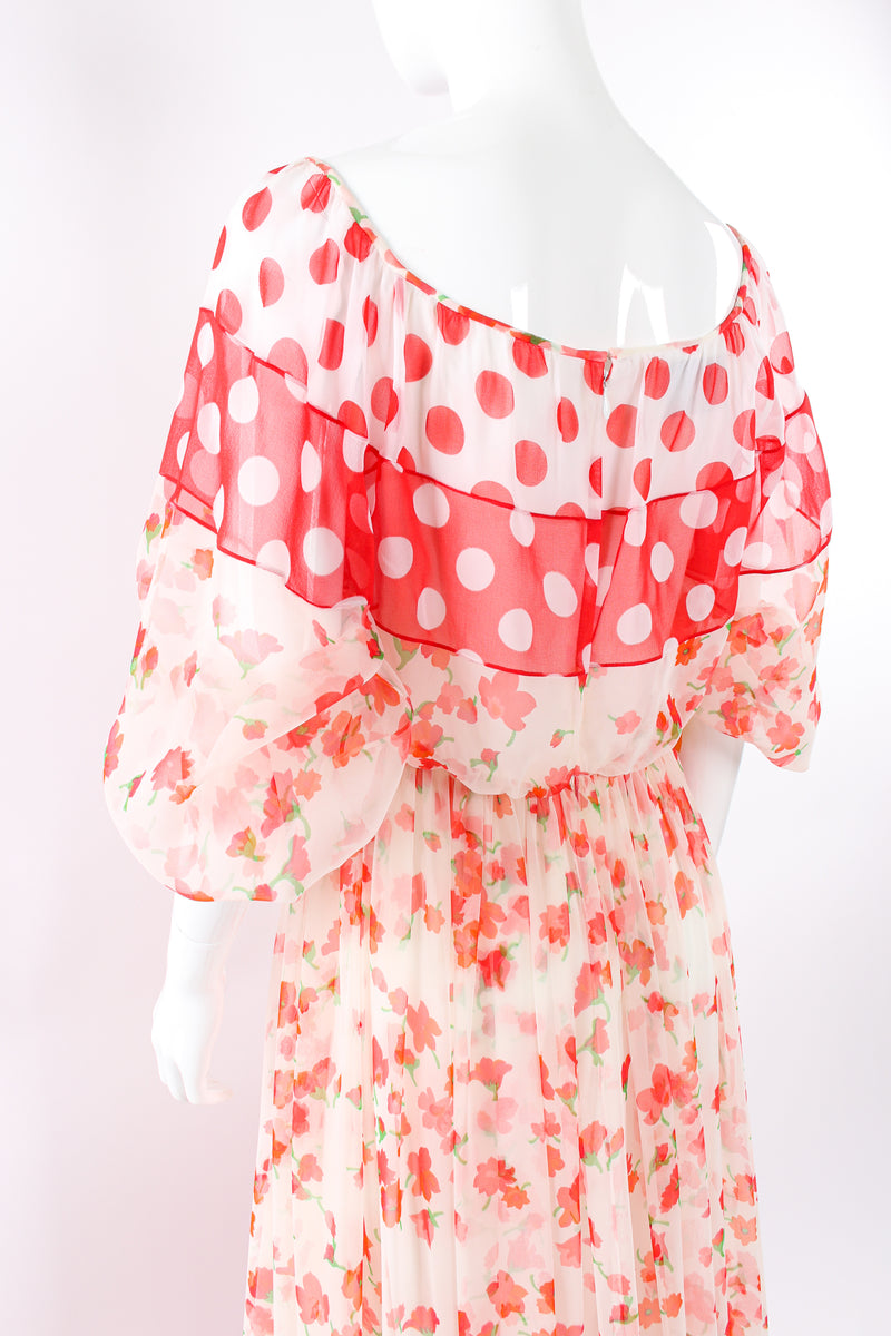 Vintage Mignon Blooming Polka Dot Dress mannequin back close up  @ Recess LA