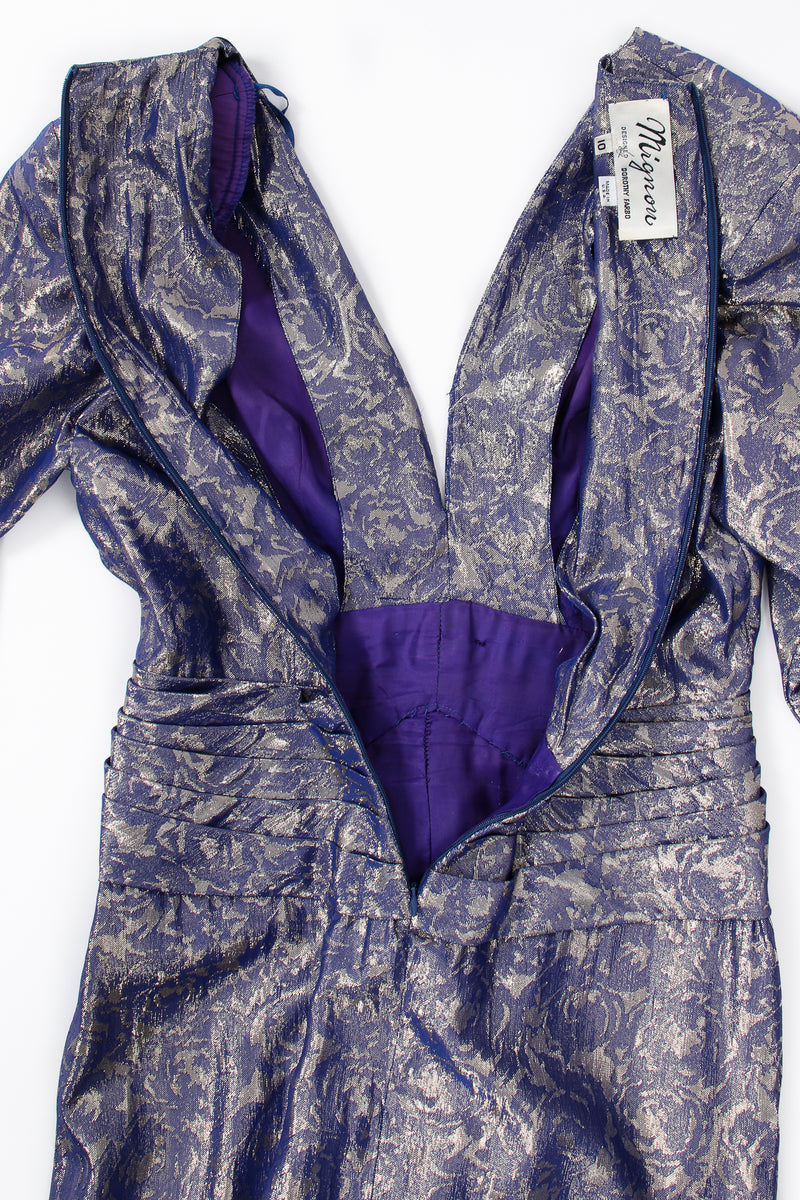 Vintage Mignon Rose Brocade Waist Wrap Dress lining at Recess Los Angeles