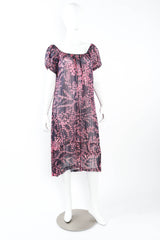 Vintage Mignon Metallic Leaf Tunic Dress mannequin front @ Recess LA