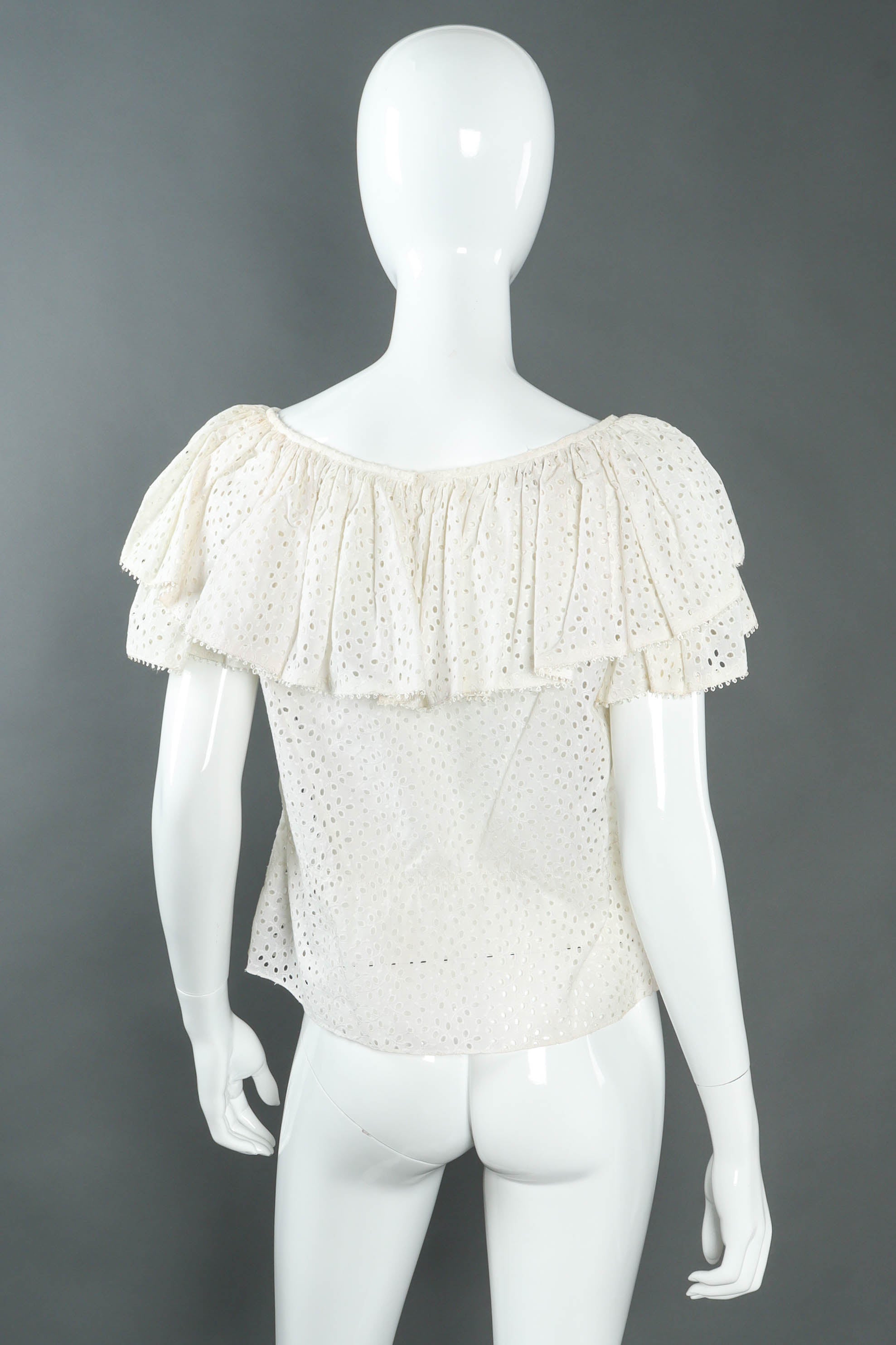 Vintage Mignon Ruffle Eyelet Skirt Set mannequin back top @ Recess LA