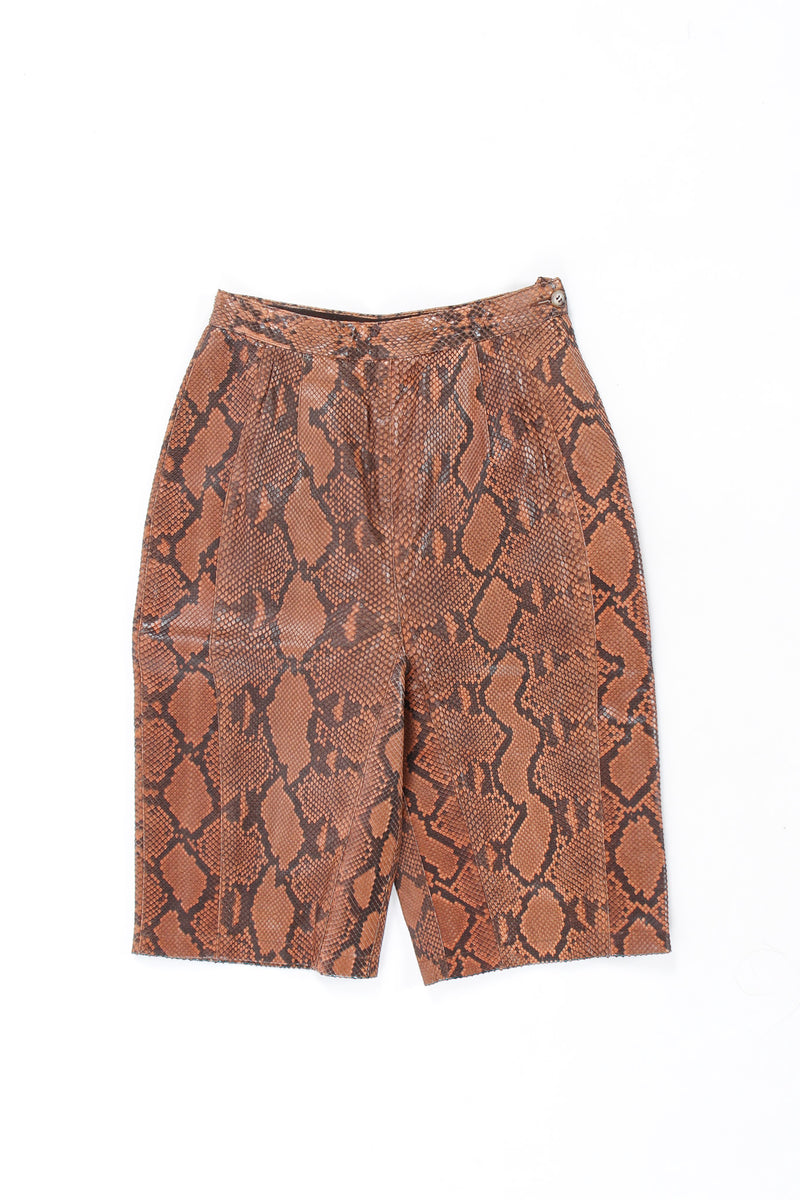 Vintage Mila Schon Snake Print Leather Short front flat lay @ Recess LA