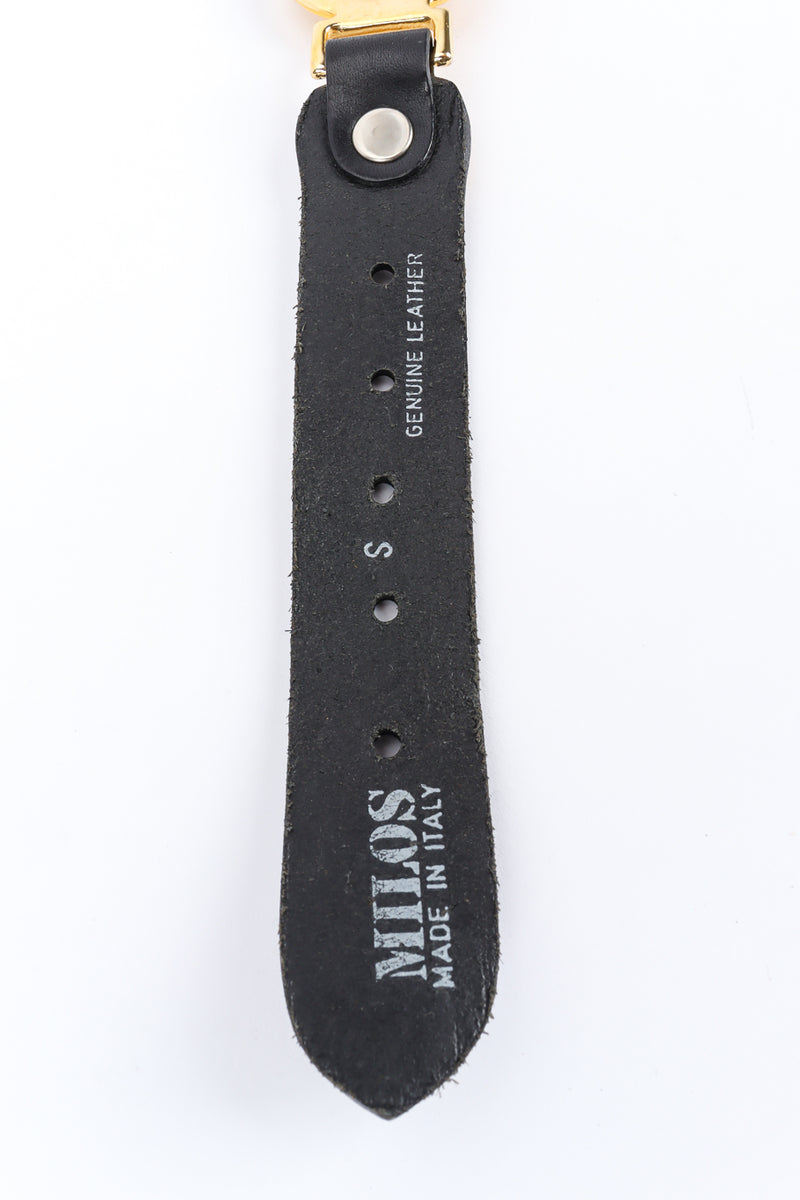 Vintage Milos Sun Emblem Linked Leather Belt signed @ Recess LA