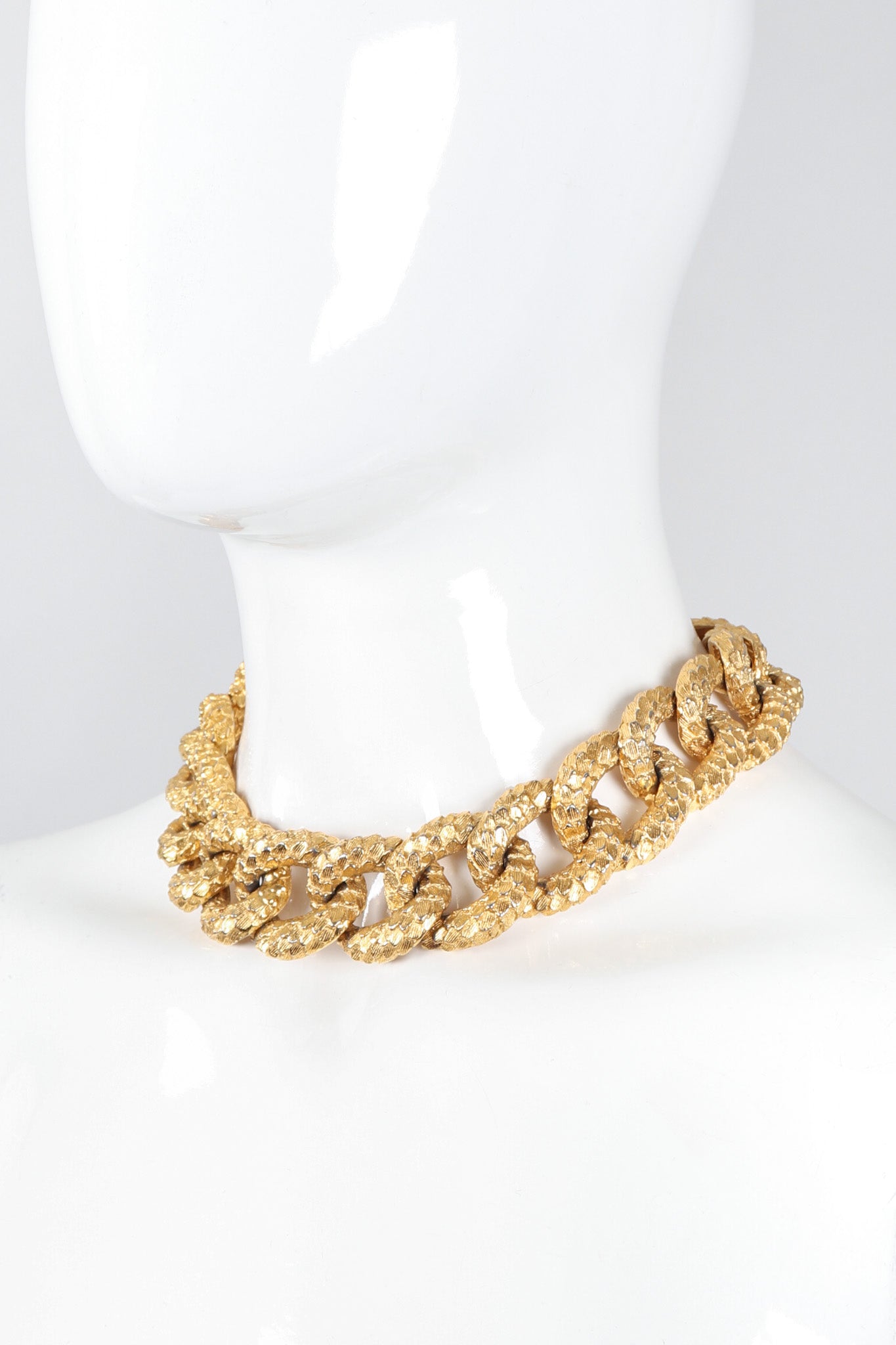 Recess Los Angeles Vintage Mimi Di N Niscemi Textured Curb Chain Collar Nugget Necklace