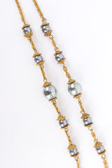 Vintage Miriam Haskell Tahitian Grey Pearl Drape Necklace pearl bead separators @ Recess LA