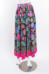 Vintage Miss O Oscar de la Renta Wax Floral Print Skirt on Mannequin back at Recess LA