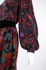 Vintage Miss O Oscar de la Renta Floral Paisley Blouse & Skirt Set on Mannequin sleeve @ Recess LA