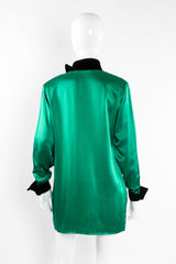 Vintage Miss O Oscar de la Renta Liquid Satin Velvet Tunic on mannequin back at Recess Los Angeles