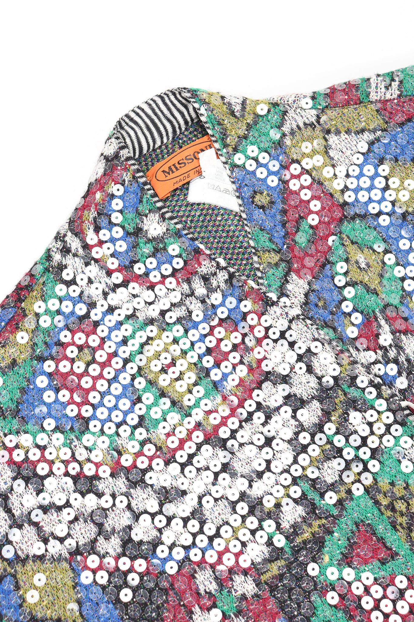 Recess Designer Consignment Vintage Missoni Sequined Knit Sweater Jacket Los Angeles Resale