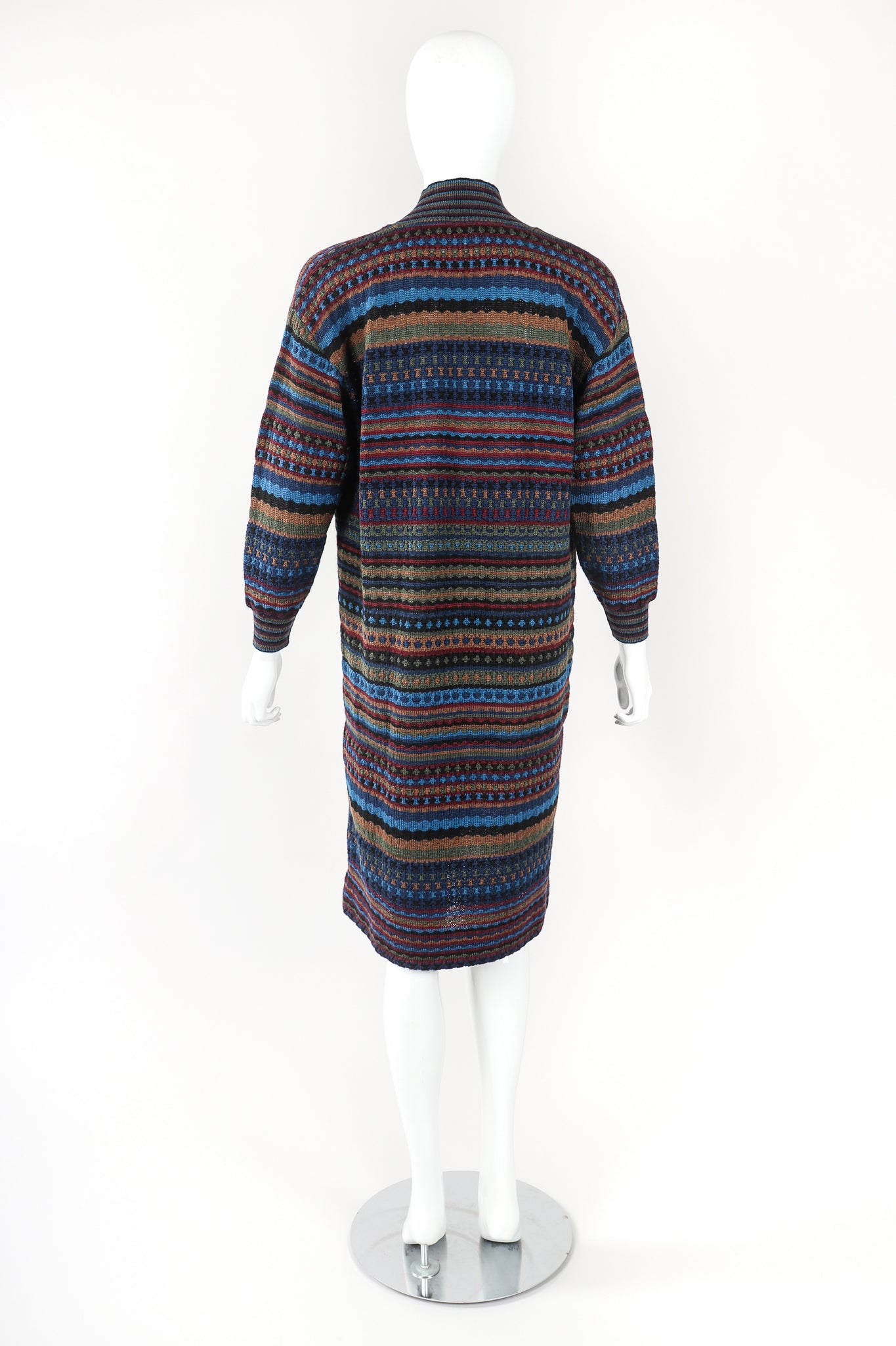 Recess Designer Consignment Vintage Missoni Blue Dobby Stripe Knit Sweater Dress Los Angeles Resale