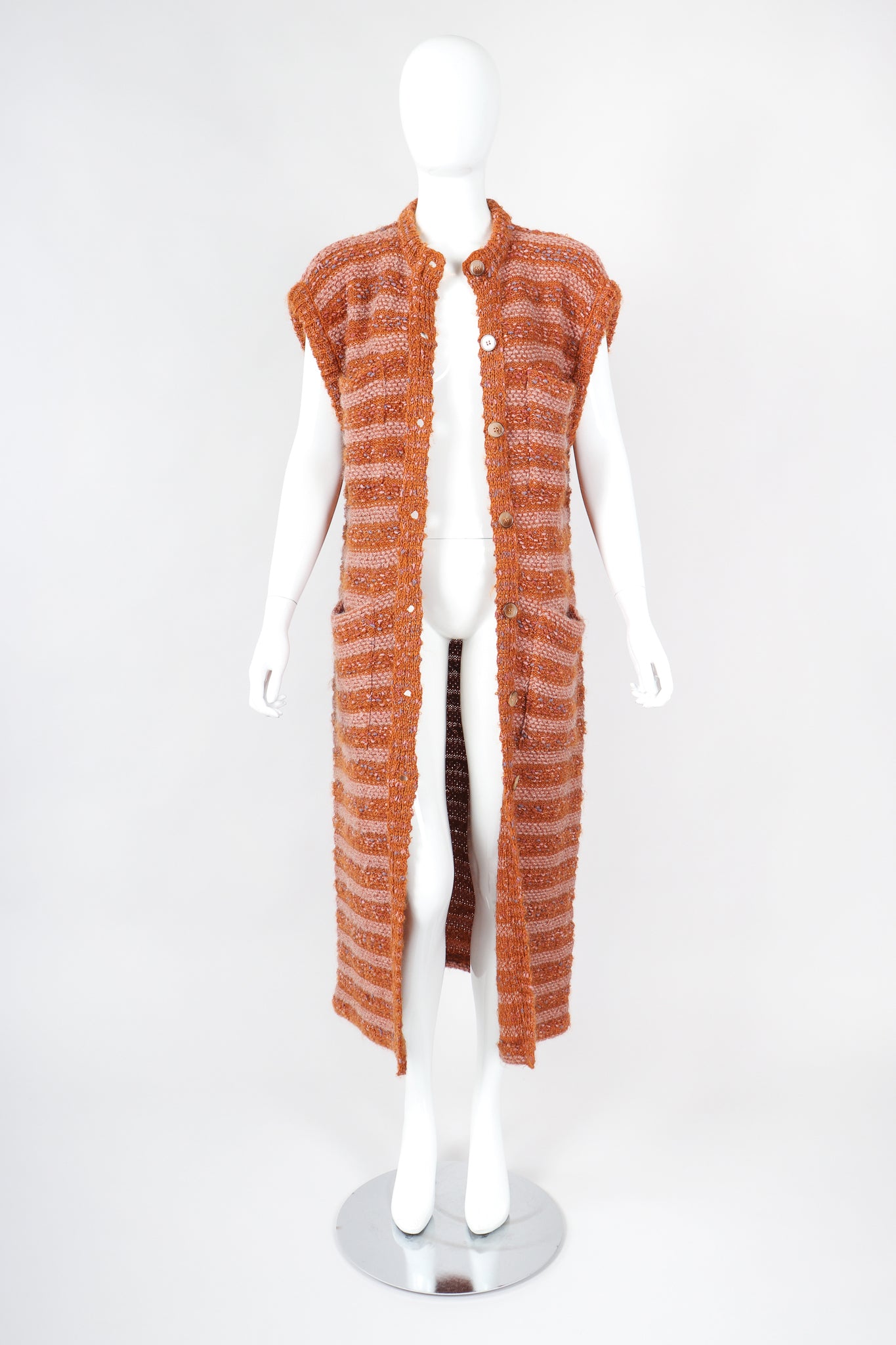 Recess Designer Consignment Vintage Missoni Long Striped Knit Sweater Vest Duster Los Angeles Resale