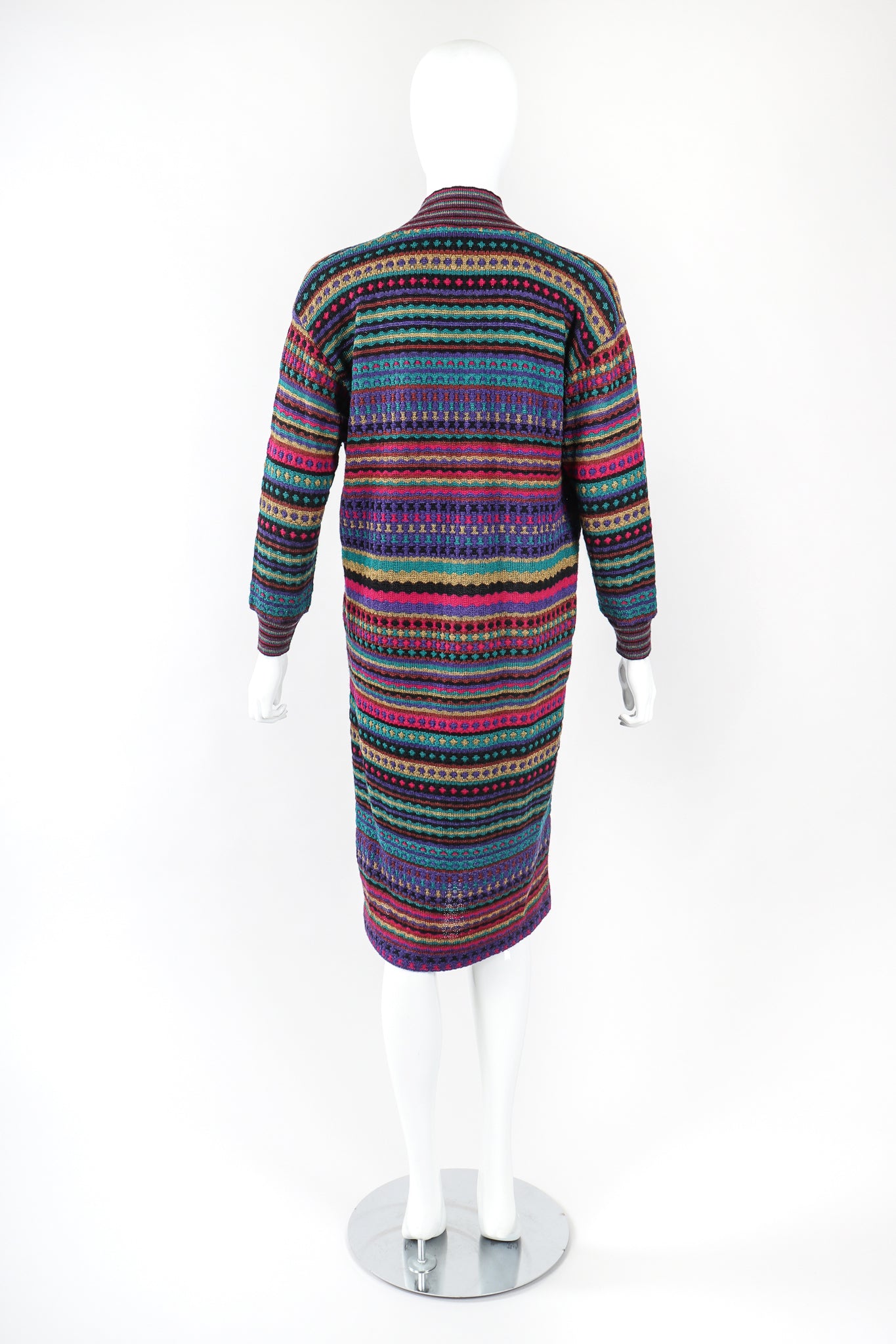 Recess Designer Consignment Vintage Missoni Teal Dobby Stripe Knit Sweater Dress Los Angeles Resale