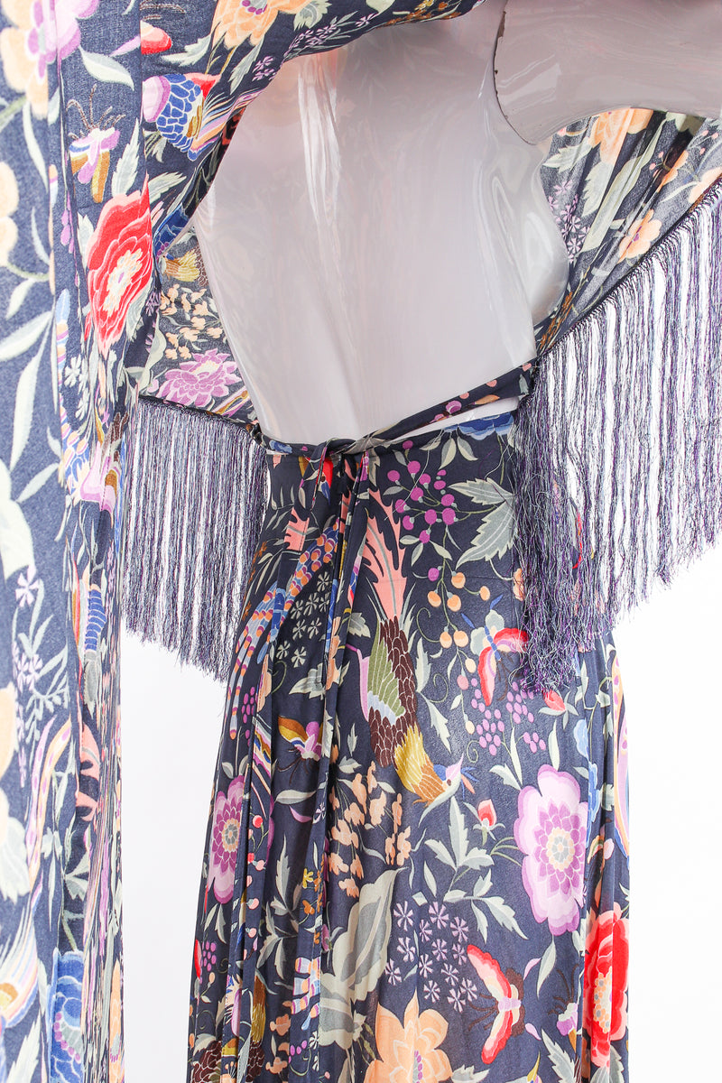 Vintage Missoni Rare Piano Shawl Fringe Dress on Mannequin under back at Recess Los Angeles