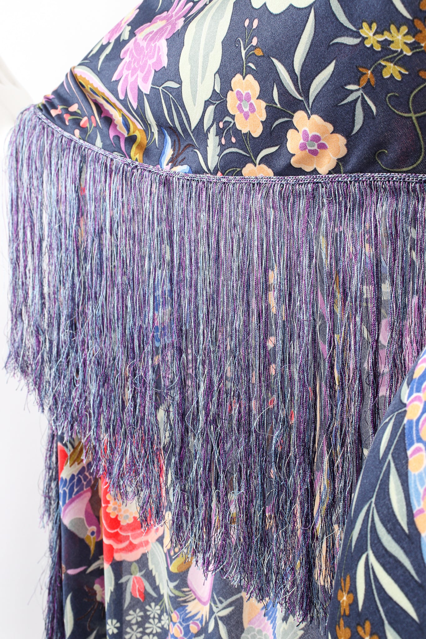 Vintage Missoni Rare Piano Shawl Fringe Dress fringe detail at Recess Los Angeles