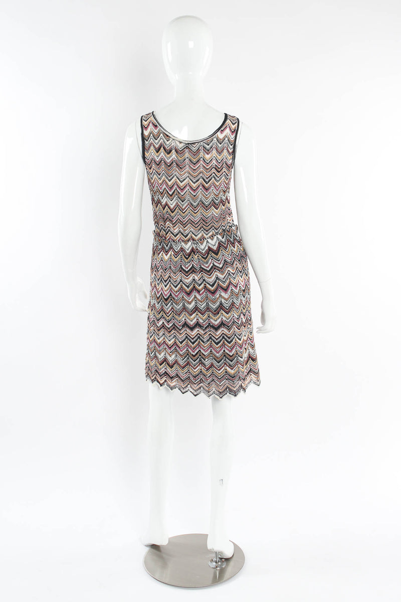 Vintage Missoni Chevron Stripe Top, & Skirt (4 Piece Set) mannequin back no cardigan @ Recess LA