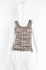 Vintage Missoni Chevron Stripe Top, & Skirt (4 Piece Set) mannequin front tank@ Recess LA