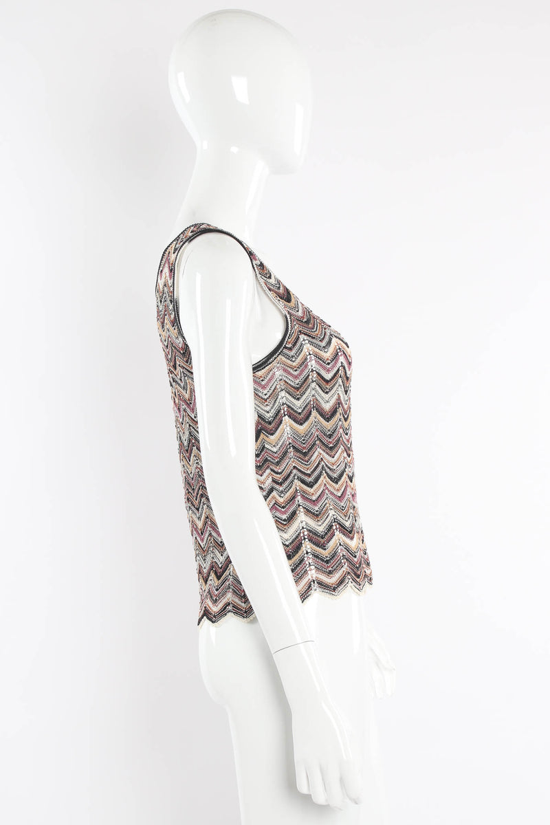 Vintage Missoni Chevron Stripe Top, & Skirt (4 Piece Set) mannequin side tank@ Recess LA