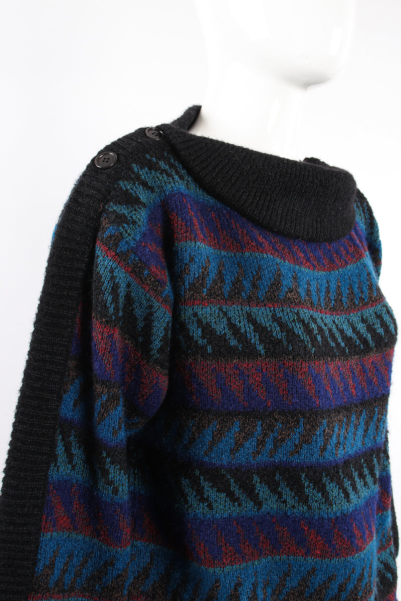 Vintage Missoni Sawtooth Stripe Bateau Sweater on Mannequin shoulder buttons at Recess Los Angeles