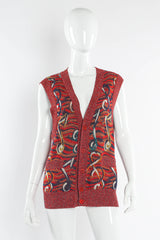 Vintage Missoni Musical Notes Print Knit Vest mannequin front @ Recess LA