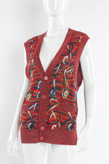 Vintage Missoni Musical Notes Print Knit Vest mannequin angle close @ Recess LA