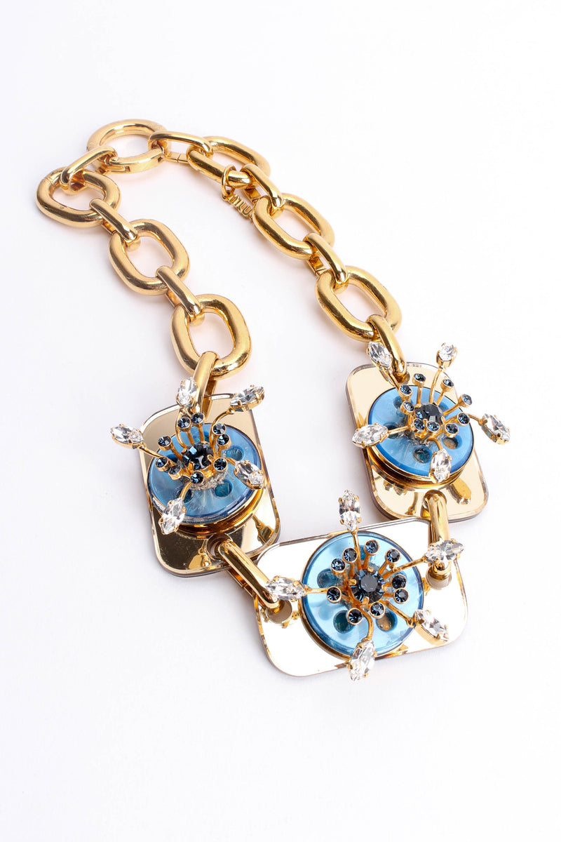 Vintage Miu Miu Jeweled Floral Blossom Necklace flat lay @ Recess LA