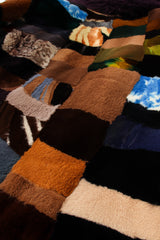 Vintage Moda Martani Patchwork Fur Collar Jacket fabric fur detail at Recess Los Angeles