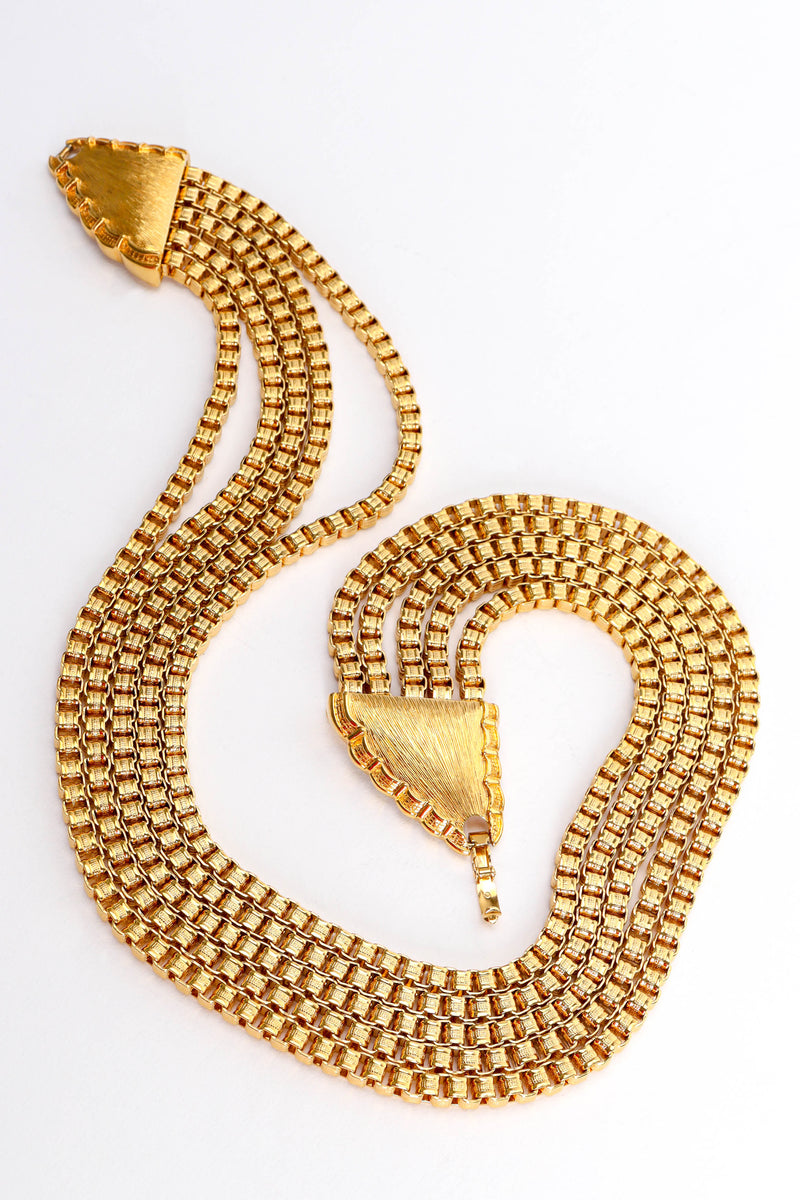 Vintage Monet Scalloped Wing Necklace front @ Recess LA