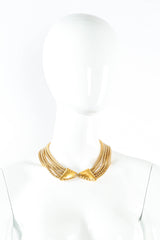 Vintage Monet Scalloped Wing Necklace pendant front on mannequin @ Recess LA