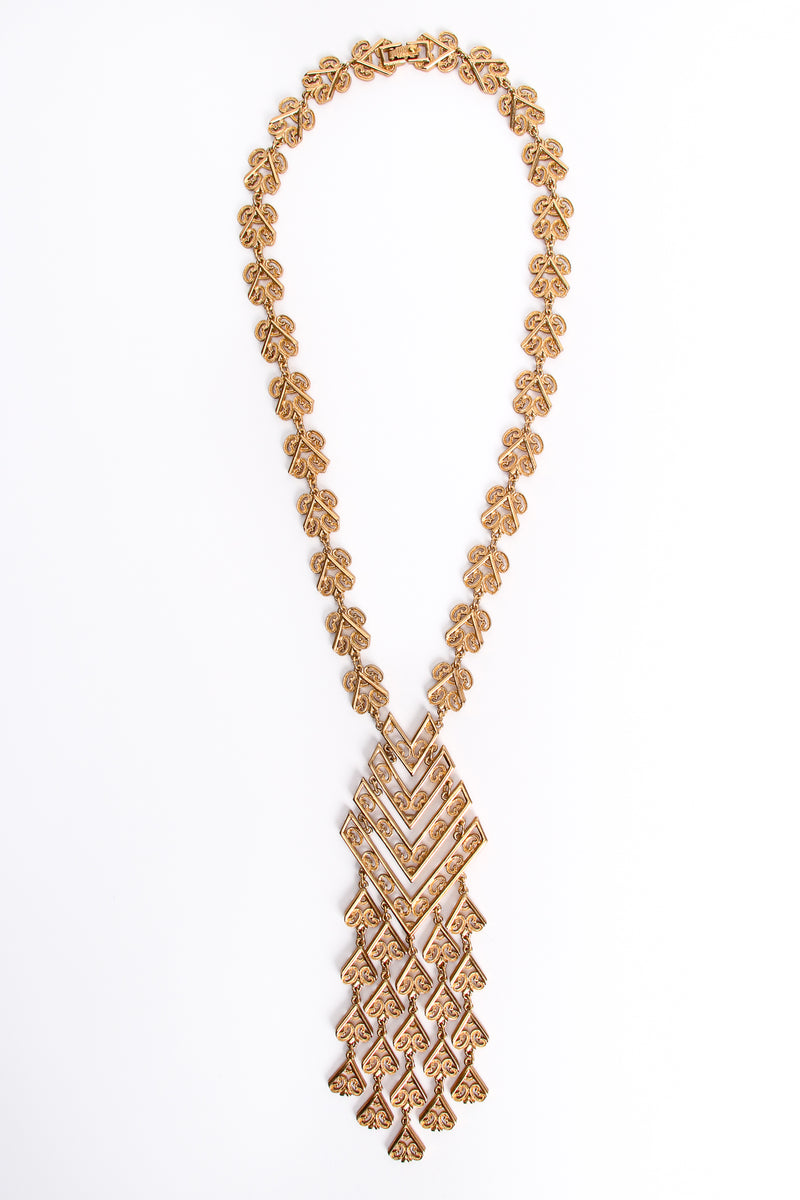 Vintage Monet Chevron Filigree Fringe Pendant at Recess Los Angeles