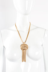 Vintage Monet Golden Jellyfish Tassel Pendant on Mannequin at Recess Los Angeles