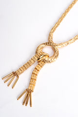 Vintage Monet Dragon Scale Knot Tassel Necklace detail at Recess Los Angeles