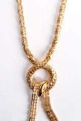 Vintage Monet Dragon Scale Knot Tassel Necklace detail at Recess Los Angeles