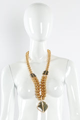 Vintage Monet Leaf Pendant Beaded on mannequin  @ Recess LA