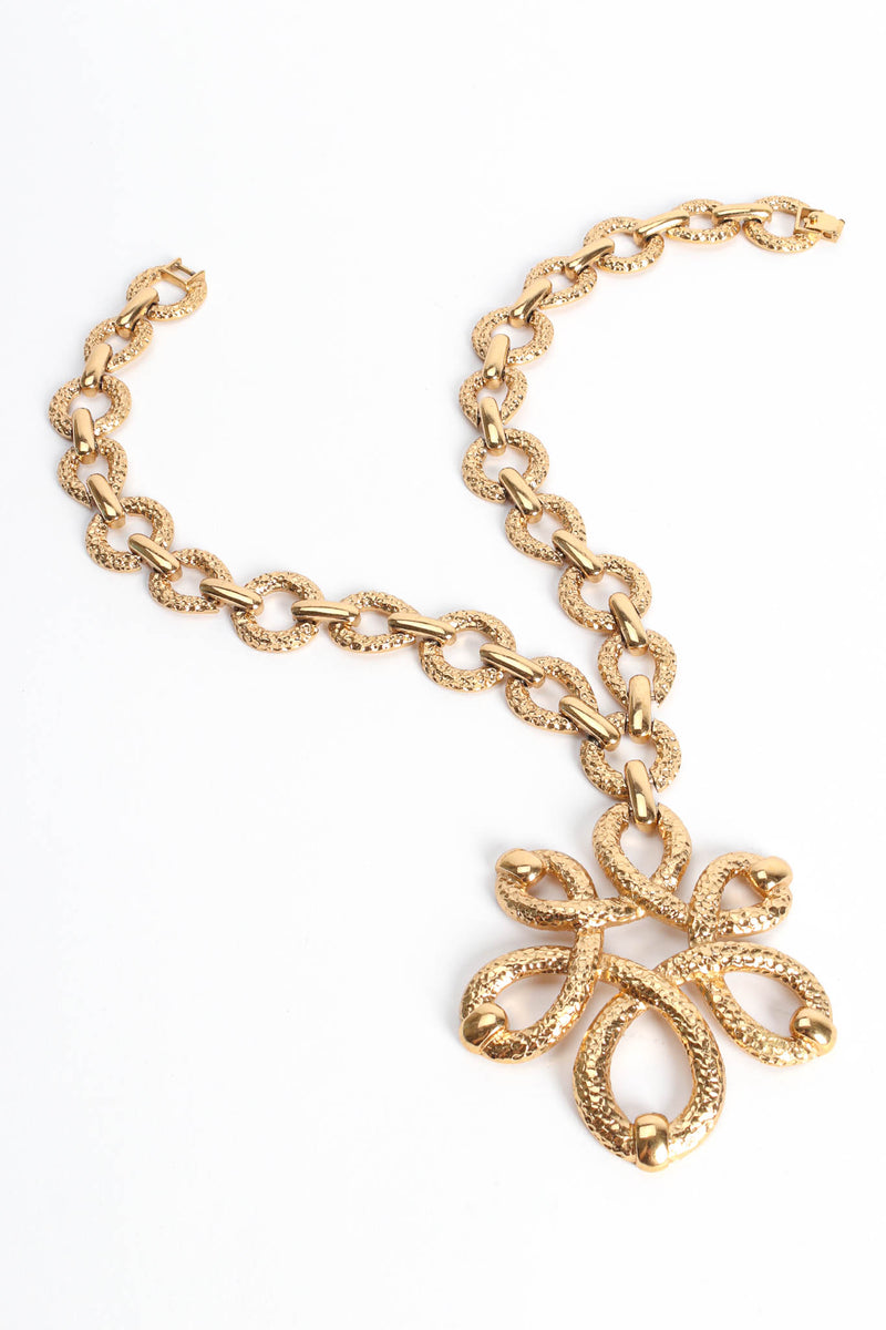 Vintage Monet Floral Knot Pendant Necklace unclasped @ Recess Los Angeles