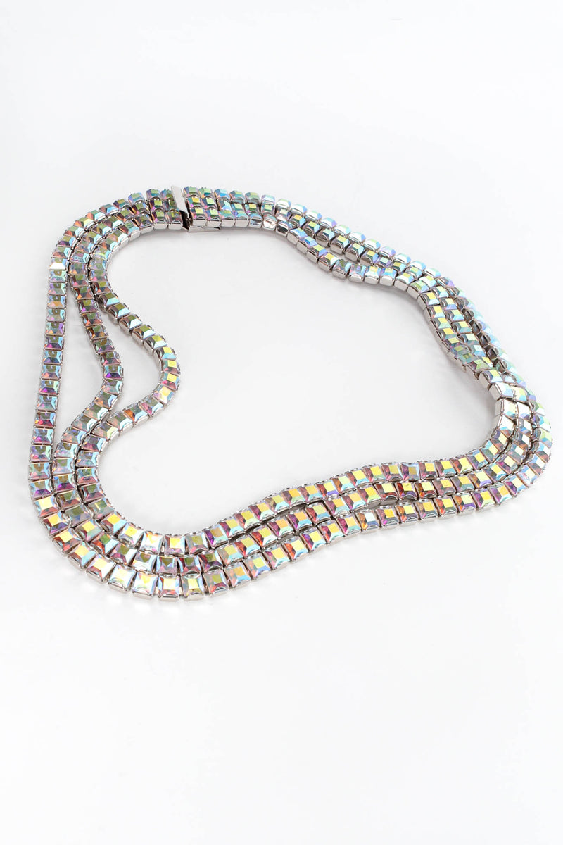 Vintage Monet Triple Row Iridescent Stone Choker stone shimmer detail @ Recess Los Angeles