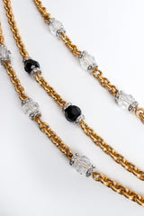 Vintage Monet Triple Chain Crystal & Rhinestone Necklace faceted crystal close @ Recess LA